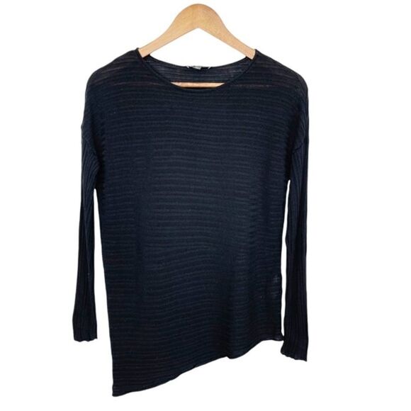 Eileen Fisher Asymmetrical Ribbed Tencel Pullover Sweater Size Small Petite - Picture 7 of 13